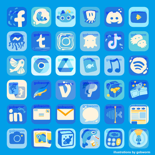 Aquatic App Icons (iOS & Android) (Digital Download)