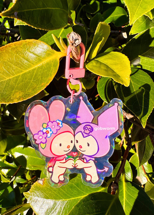 My Melody Kuromi Holographic Acrylic Charm