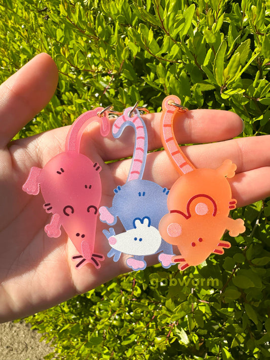 Opossum Mouse Shrew Acrylic Keychain