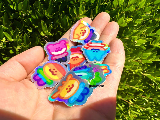 Holographic Queer Creature Stickers