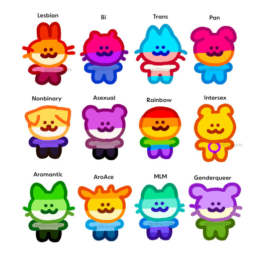 Holographic Queer Creature Stickers