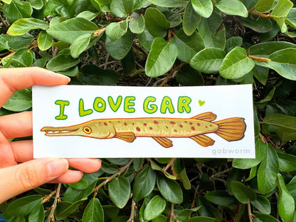 I love Gar Sticker