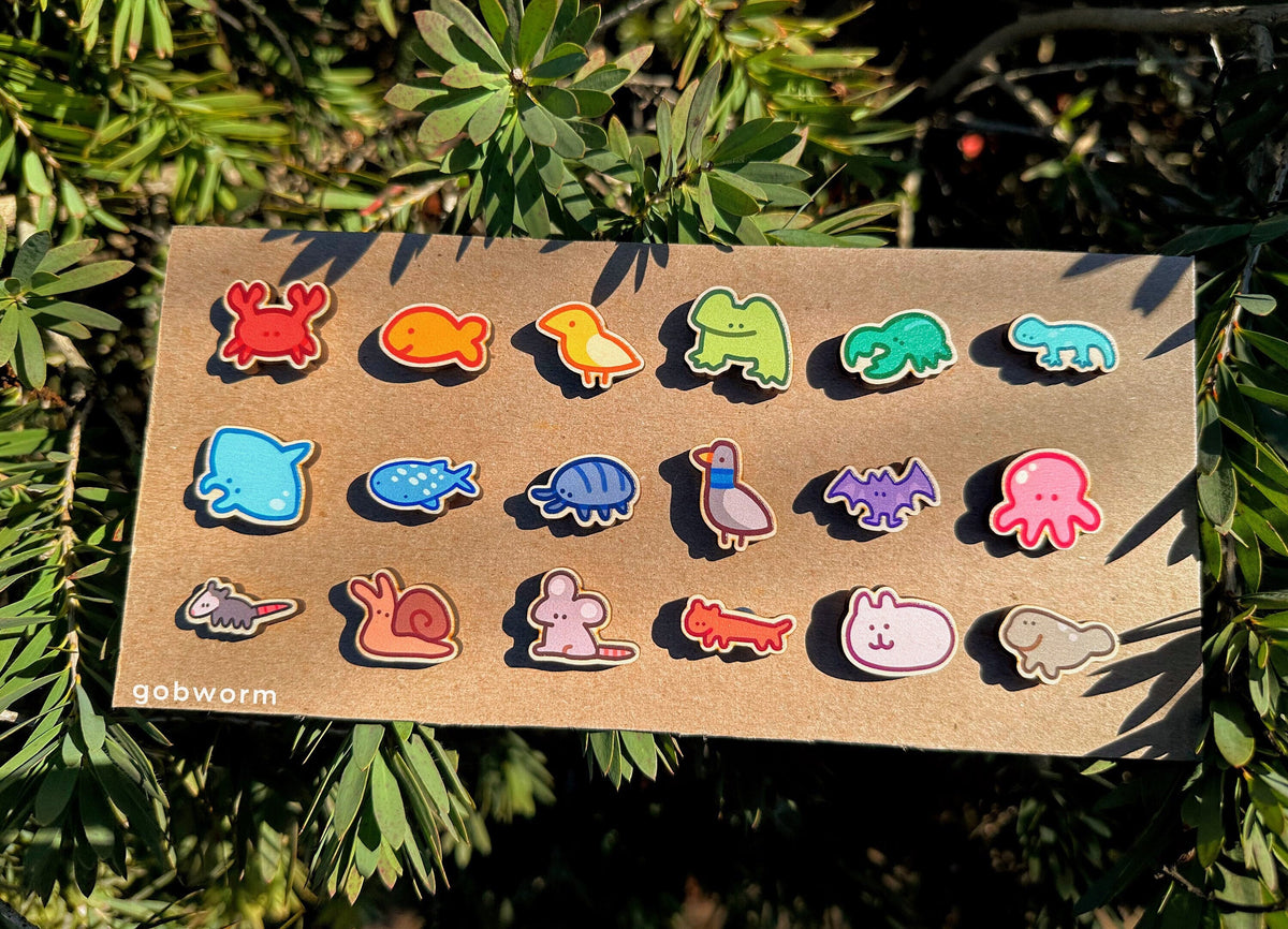 Wooden Animal Pins