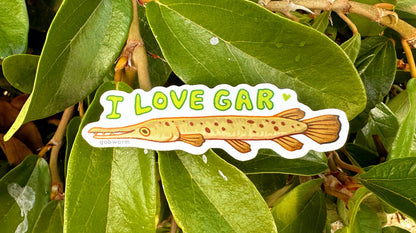 I love Gar Sticker