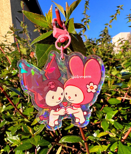 My Melody Kuromi Holographic Acrylic Charm