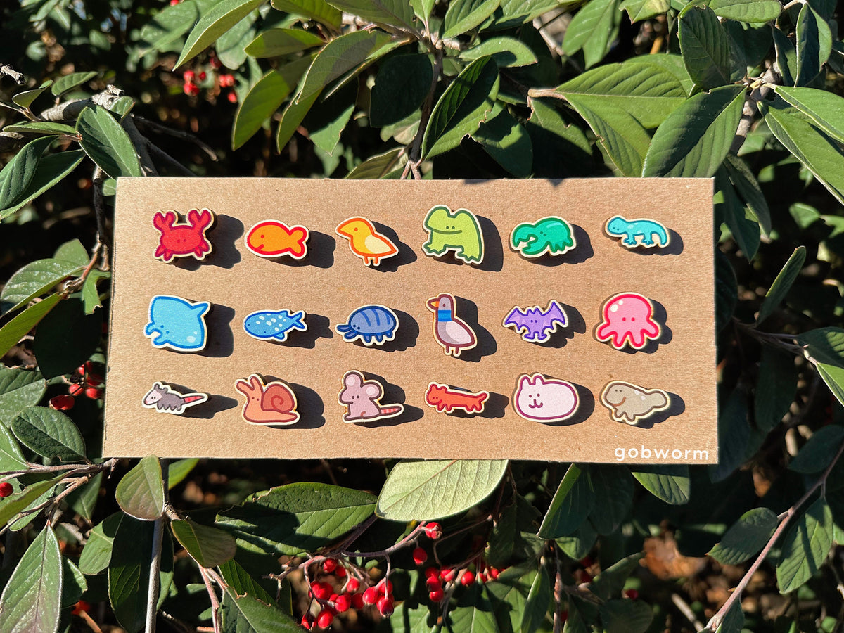 Wooden Animal Pins