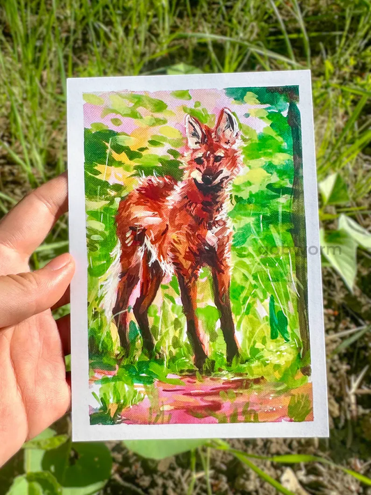 Maned Wolf Gouache Print