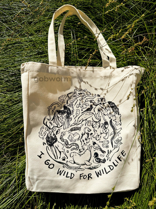 I Go Wild for Wildlife Totebag